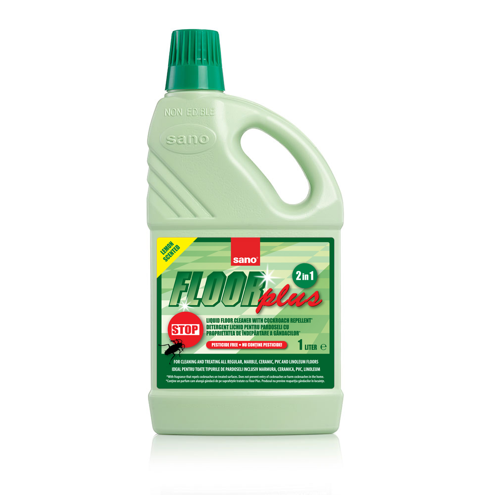 7290010935888 SANO FLOOR PLUS 1L Sano Floor Plus 1 L Detergent pentru pardoseli cu proprietatea de alungare a gândacilor - imagine 1
