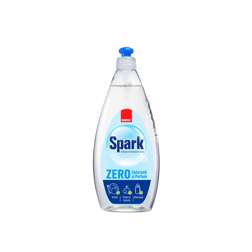 7290102993185--SANO-SPARK-ZERO-500ml Spark Detergent Lichid pentru Vase 500 ml - imagine 1