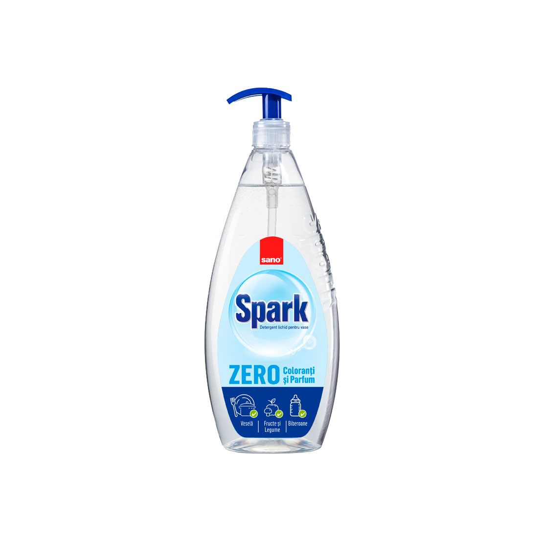 7290102993215-SANO-SPARK-ZERO-700ml-PUMP Spark Detergent Lichid pentru Vase 700 ml (pump) - imagine 1